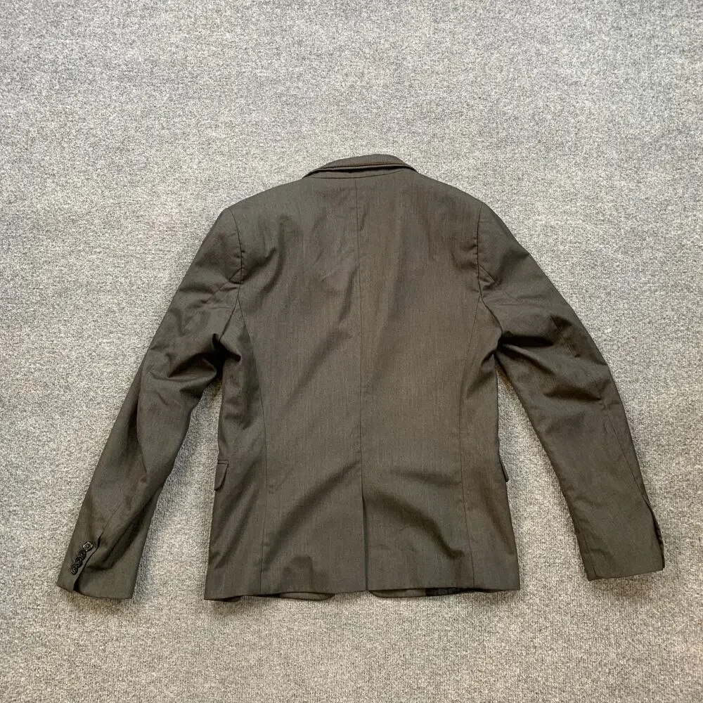 Diesel‎ Blazer Mens 38 (EU 48) Graphite Slim Fit Two Button Front Notch Lapel